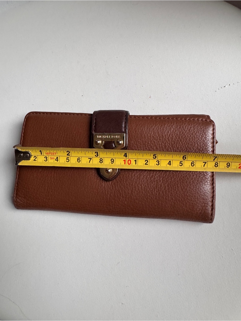 Michael Kors Two-Tone Brown Leather Snap Continental Wallet - Picture 6 of 7